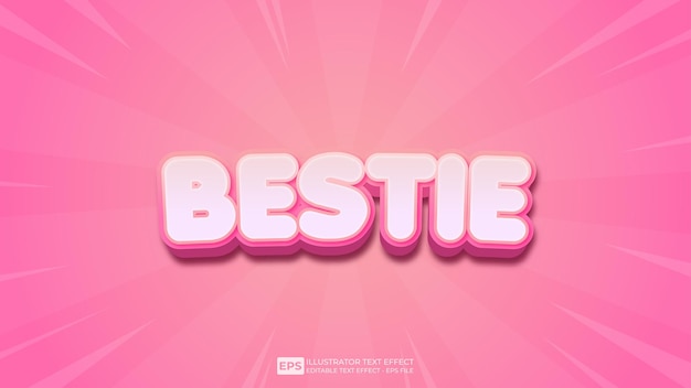 Bestie редактируемый 3D шрифт с текстовым эффектом