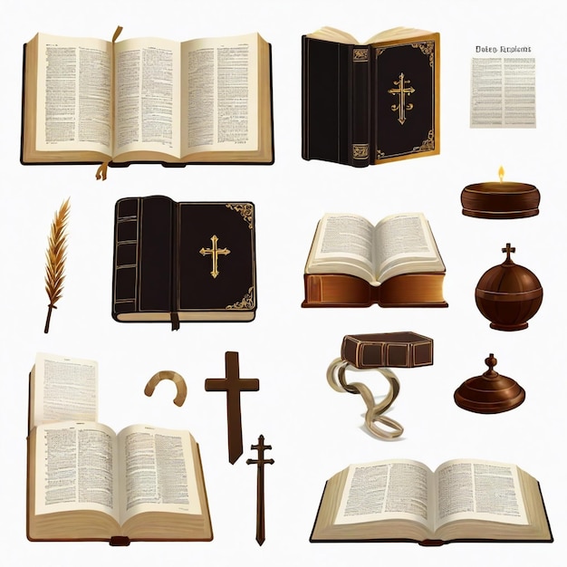 Vector bible vector set white background isolated a high qual