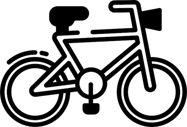 Bicycle glyph and line vector illustration