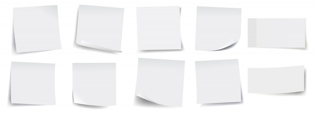 Big Collection Of White Sticky Notes