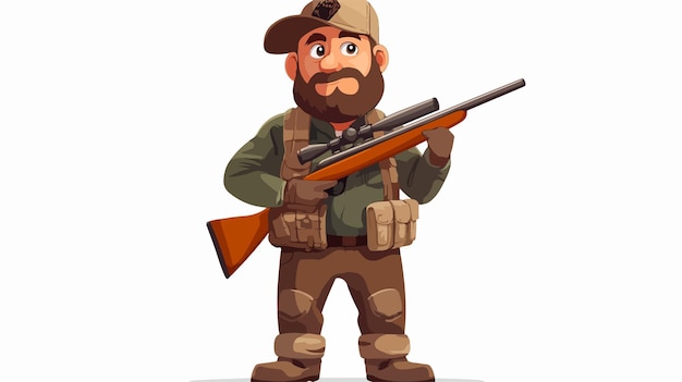 Vector big game hunter cartoon vector illustration