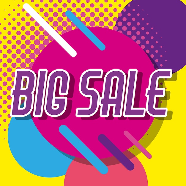 Big sale shopping discounts colorful poster 