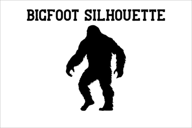 Vector bigfoot silhouette on white background bigfoot silhouettes and bigfoot concept silhouette vector