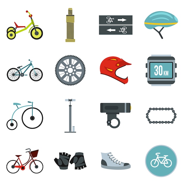 Vector biking icons set