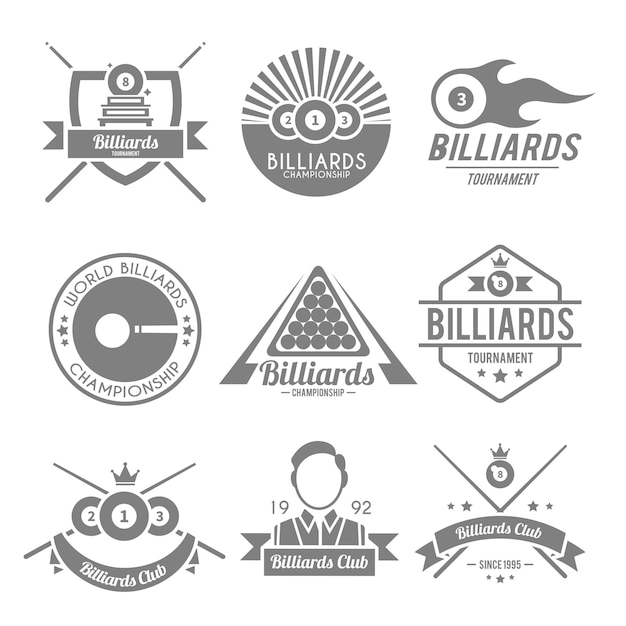Billiards logo set