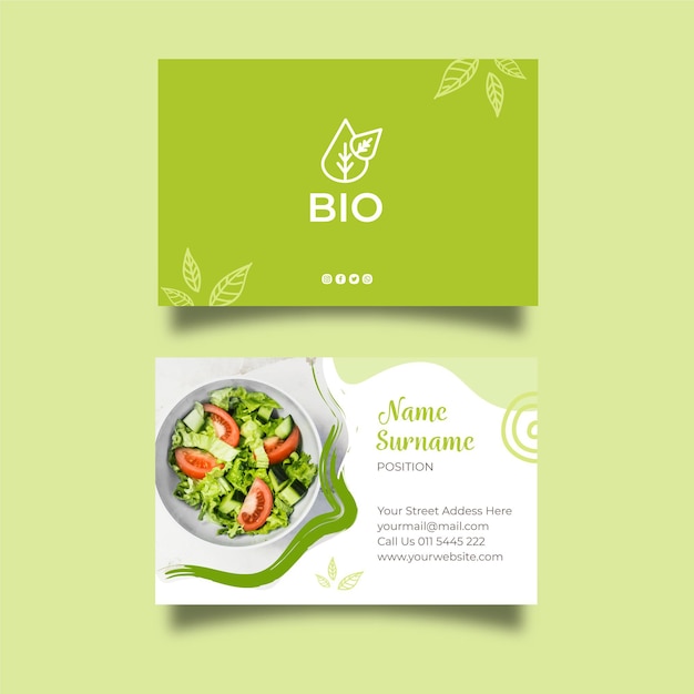 Bio and healthy food double sided business card