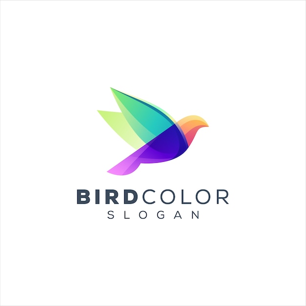 Bird color gradient logo design