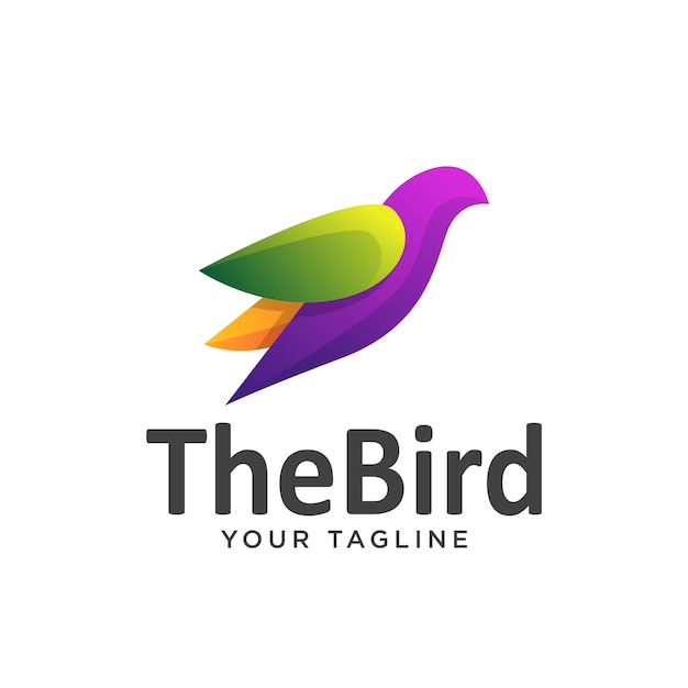 Bird logo simple gradient colorful