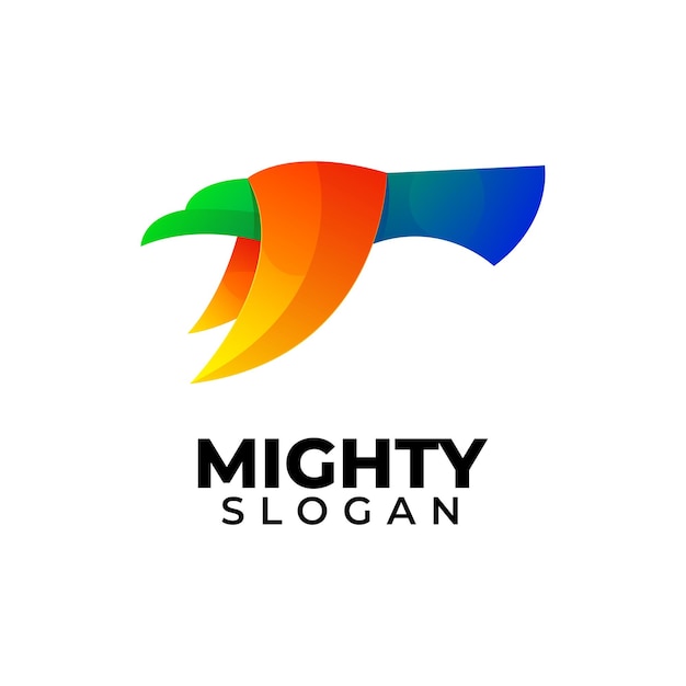 bird mighty colorful modern logo