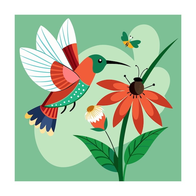 Vector bird vector illustration hummingbird cartoon design