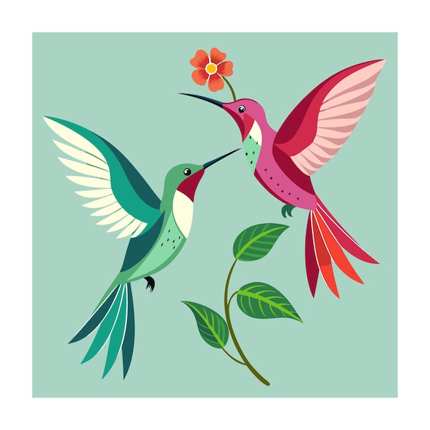 Vector bird vector illustration hummingbird cartoon design