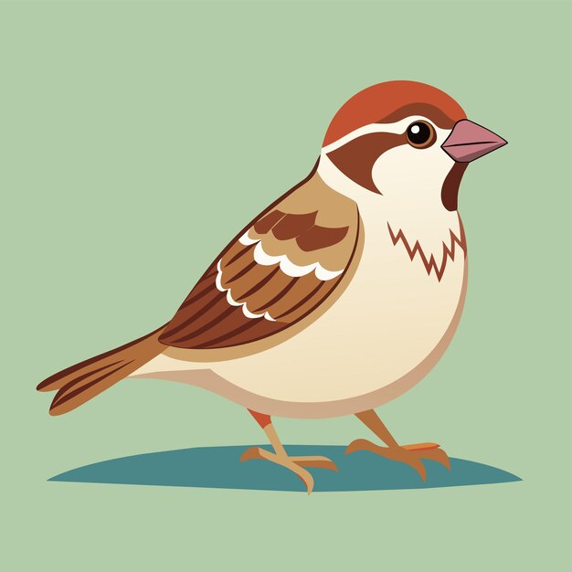 Vector a bird with a red beak and a white and brown beak