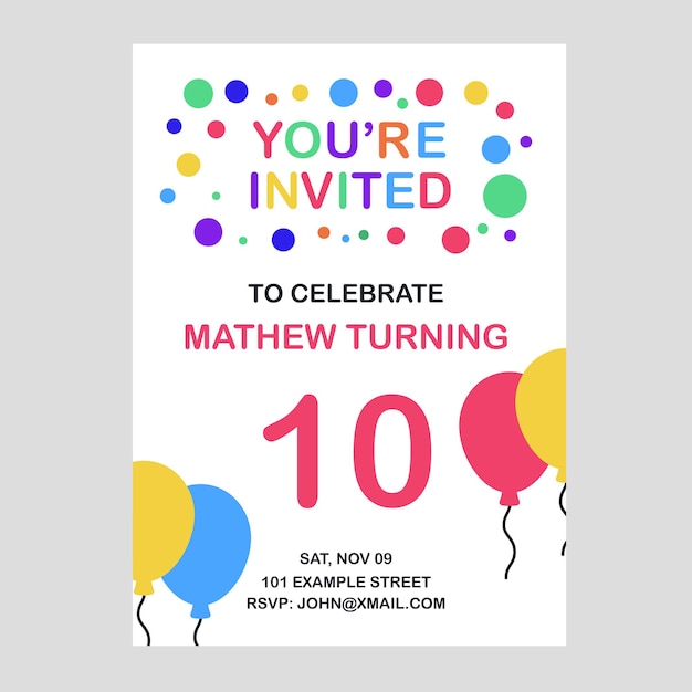 Birthday Invite Balloons