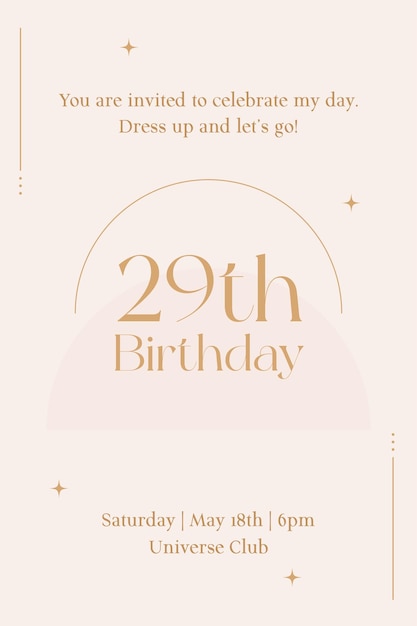 Birthday party card template