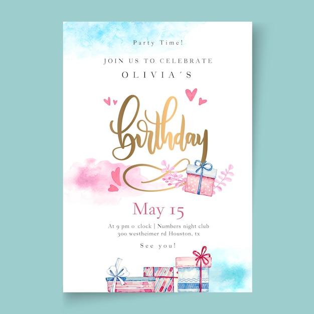 Birthday vertical flyer template