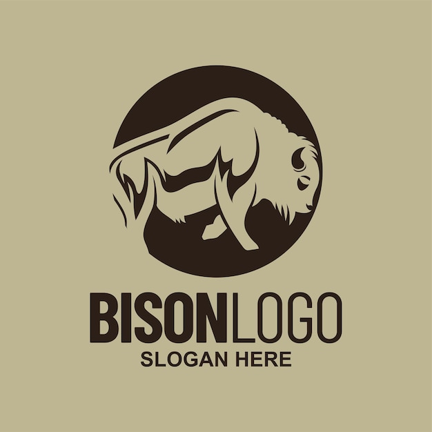 Bison Vintage Logo Design Template Inspiration Vector Illustration