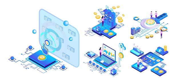 Bitcoin Cryptocurrencies Isometric