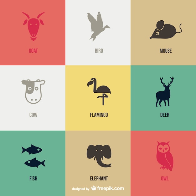 Black animals icons