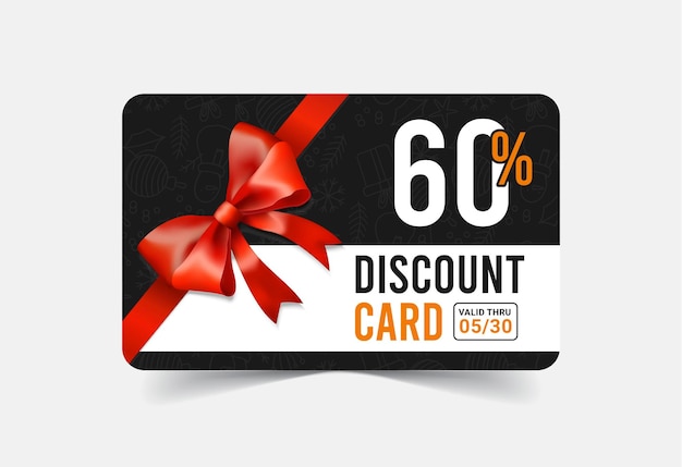 Vector black color gift voucher cards with special discount card