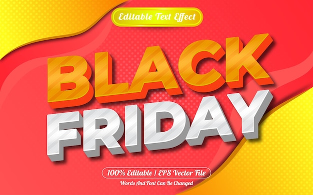 Black friday 3d editable text effect abstract background