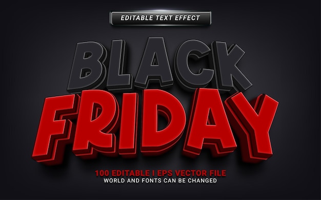 Black friday sale 3d style text effect