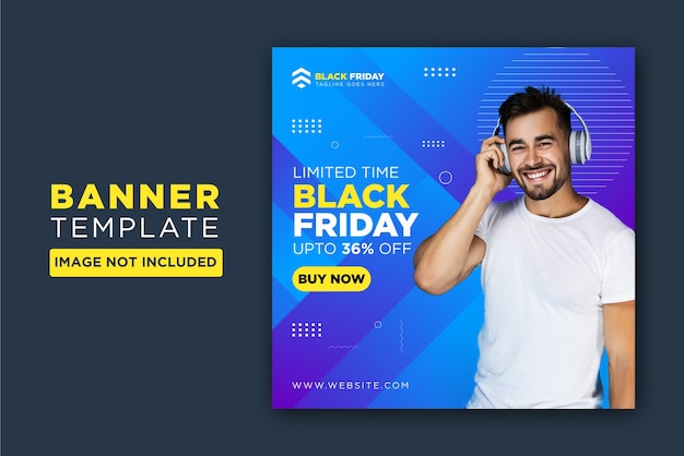 Black friday sale tag llustration banner template