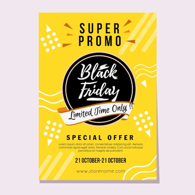 Black friday super promo sale flat style