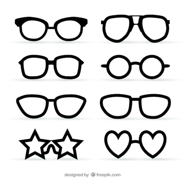 Vector black glasses collection