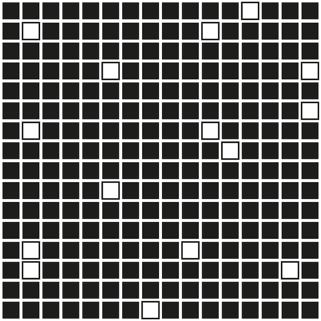 Vector black grid pattern random white squares abstract geometric design minimal vector background