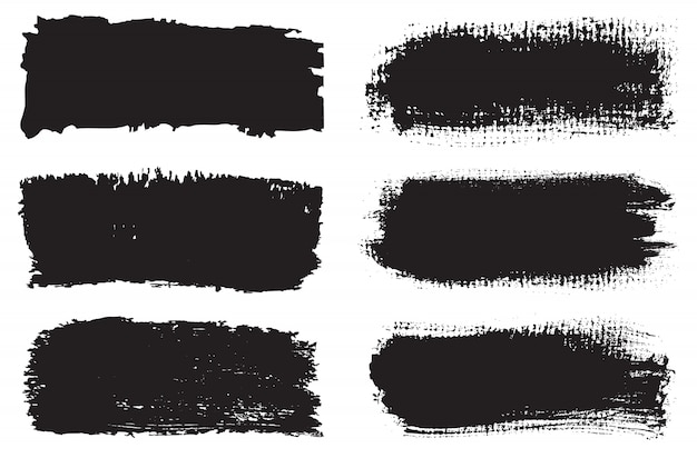 Black grunge brushes set