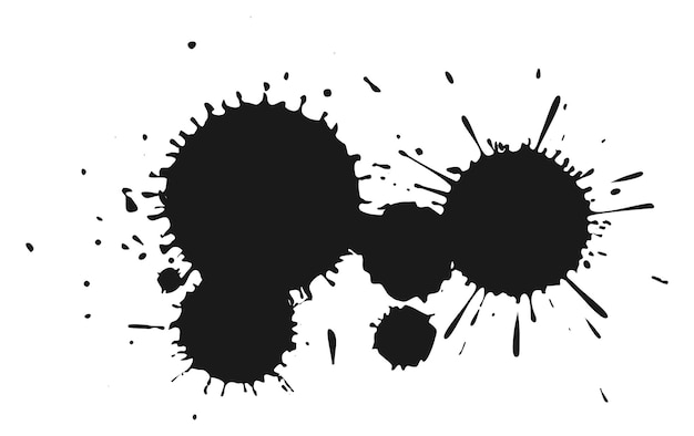 Black ink splash Paint stain Grunge decorative element