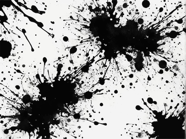 Black ink splatter on white background Abstract black Ink splash background grunge Ink Blots