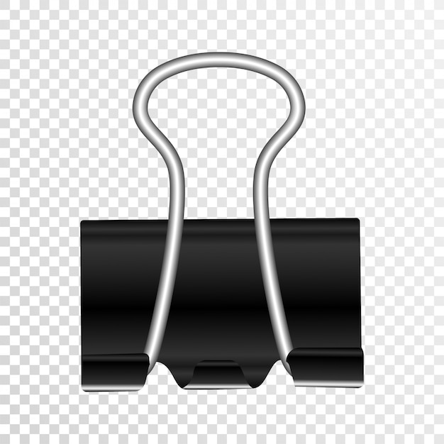 Black Paper clips isolated on transparent background