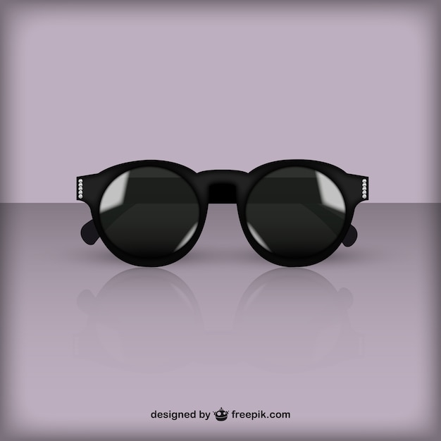 Vector black realistic sunglasses