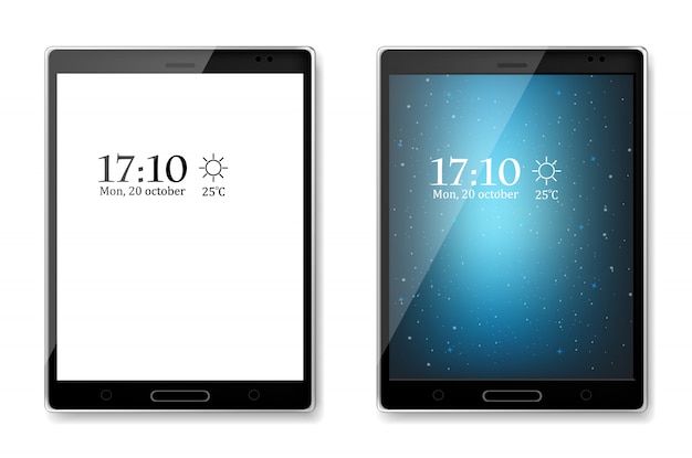 Vector black tablet 3d design mock up