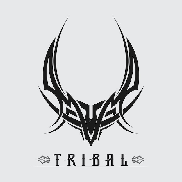 black tribal vector logo design icon and sign tribal