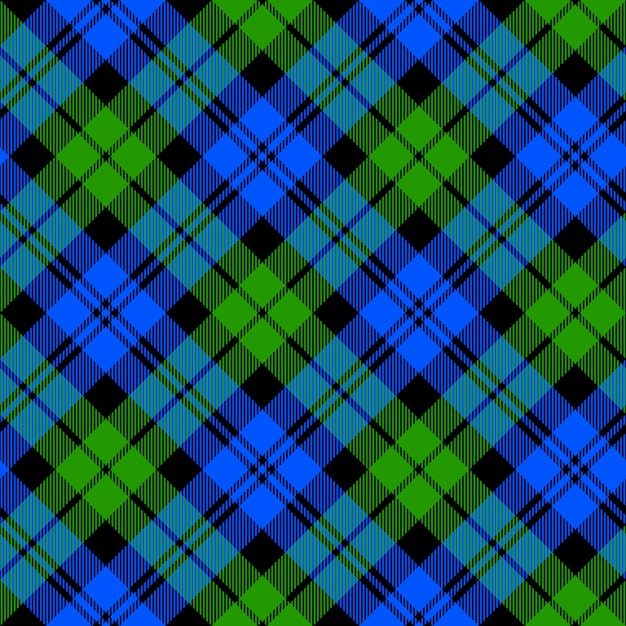 Black Watch milytary tartan diagonal seamless pattern