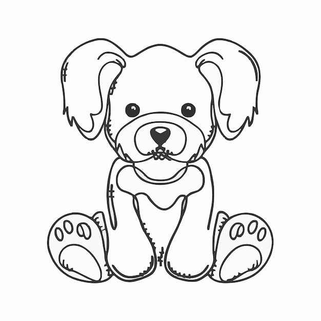 a black and white drawing of a dog with the word dog on it