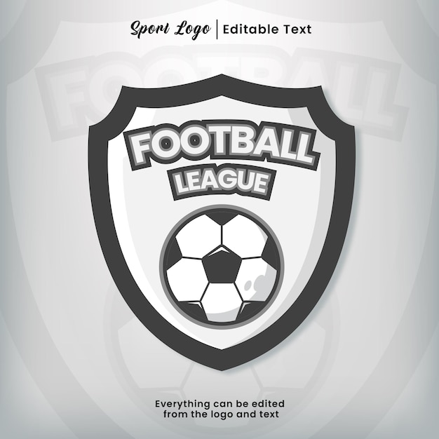 Black and white football sports logo