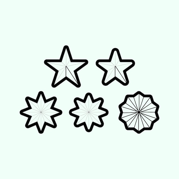 Vector black and white star collection