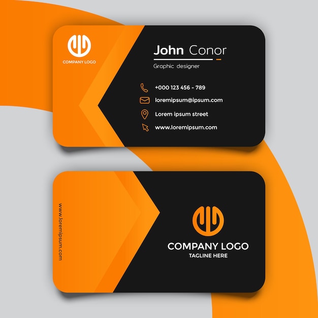 Black and yellow modern business card template