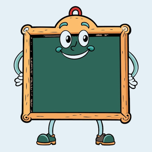 blackboard with a blank sign cartoon illustration