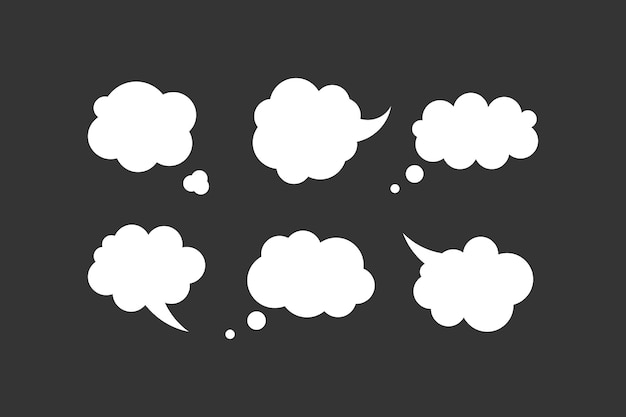 Blank empty speech bubble collection vector. Stickers of speak cloud vector set.