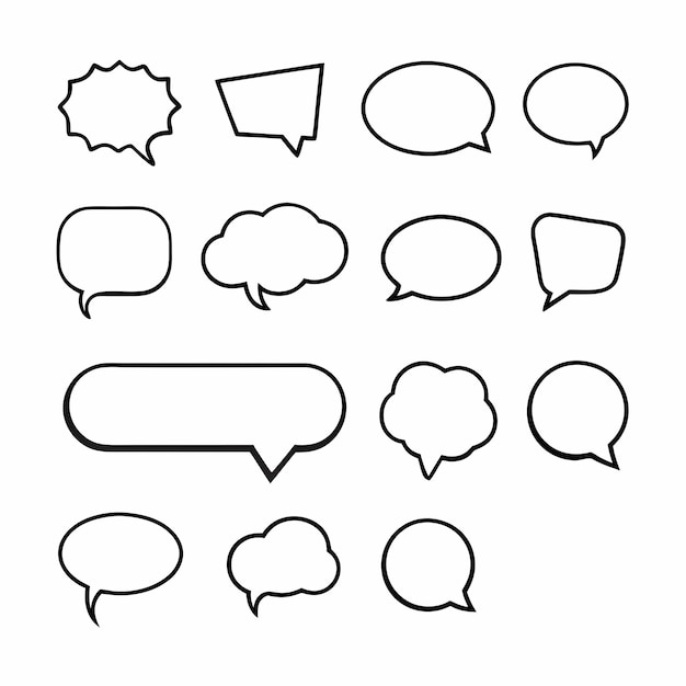 Blank empty speech bubbles vector illustration on a isolated white background 15