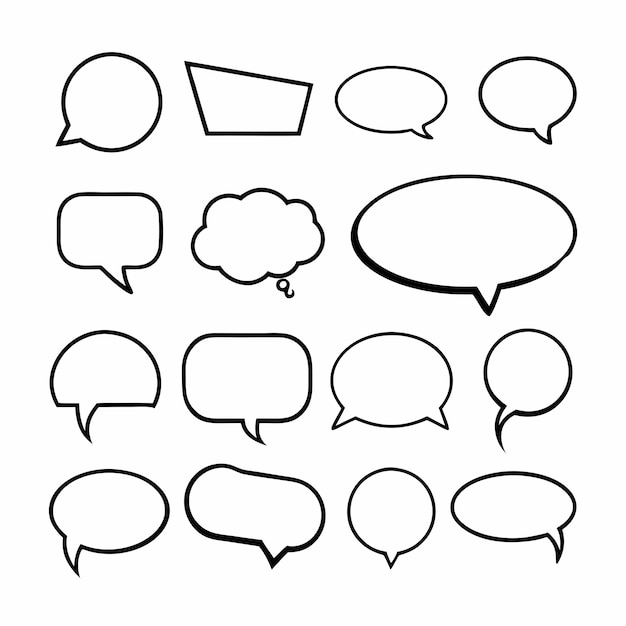 Blank empty speech bubbles vector illustration on a isolated white background 3