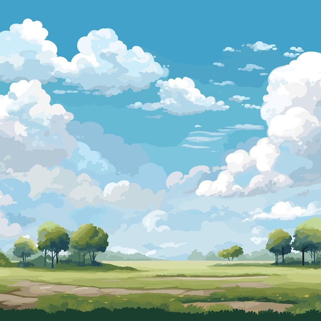 Blank nature park landscape at daytime scene vector illustration