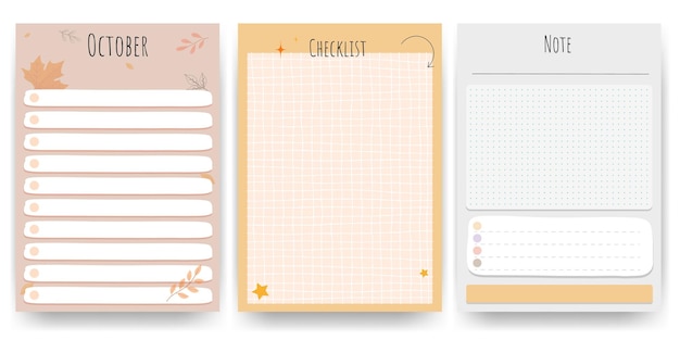 Vector blank page for printable planner