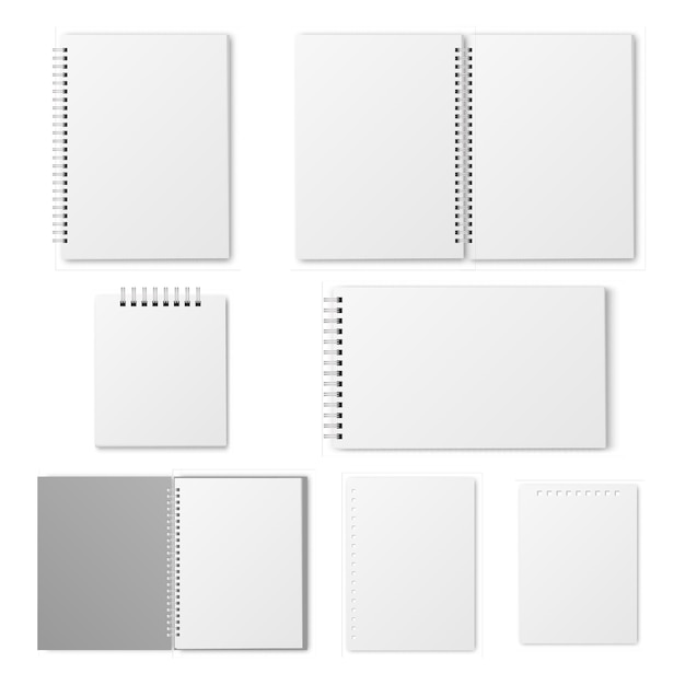 Vector blank spiral a4 notebook organizer and diary