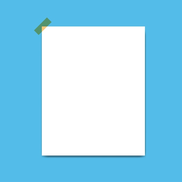 Vector blank squared notepad pages and tape