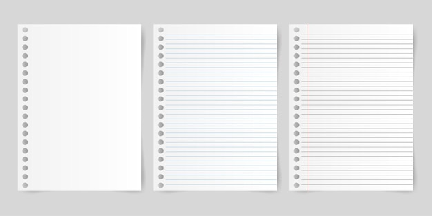 Vector blank white papers isolated on gray background vector illustration